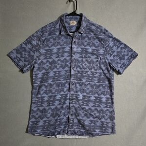 Faherty Doug Good Feather Short Sleeve Knit Shirt Aztec Size XL